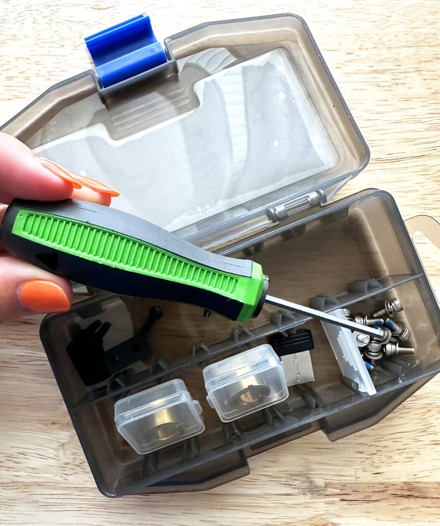 xtool tool box with hex screwdriver