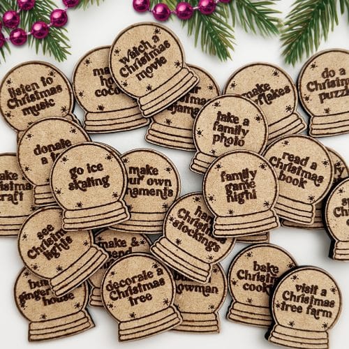 diy laser christmas activity tokens