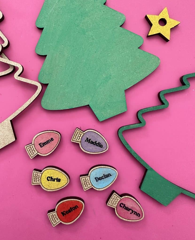 pieces for christmas tree personalized family christmas shaker ornament with lights made with xTool laser