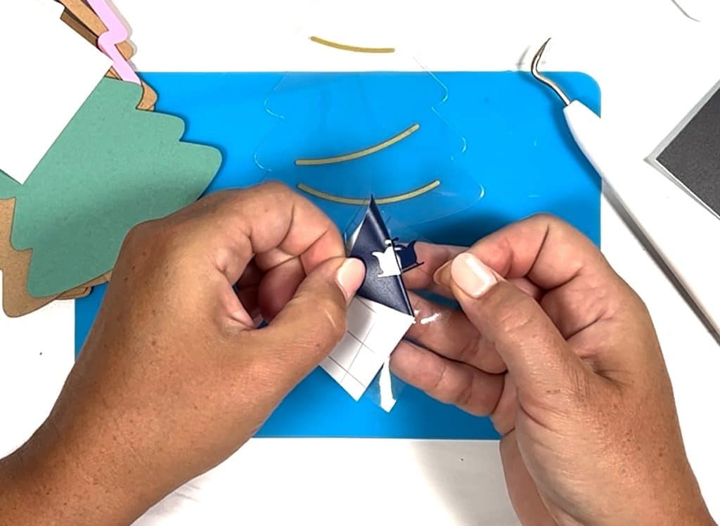 reverse weeding cricut vinyl for diy shaker ornament
