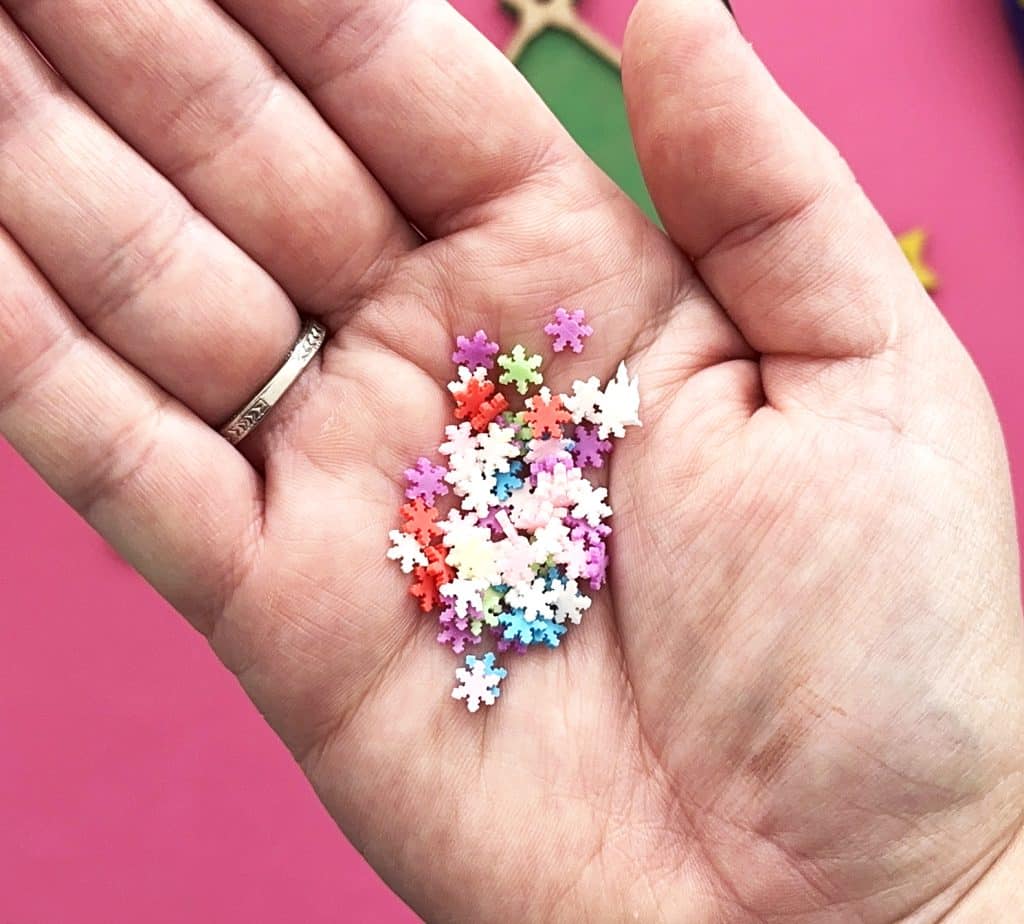 acrylic snowflake sprinkles for christmas tree personalized family christmas shaker ornament with lights made with xTool laser