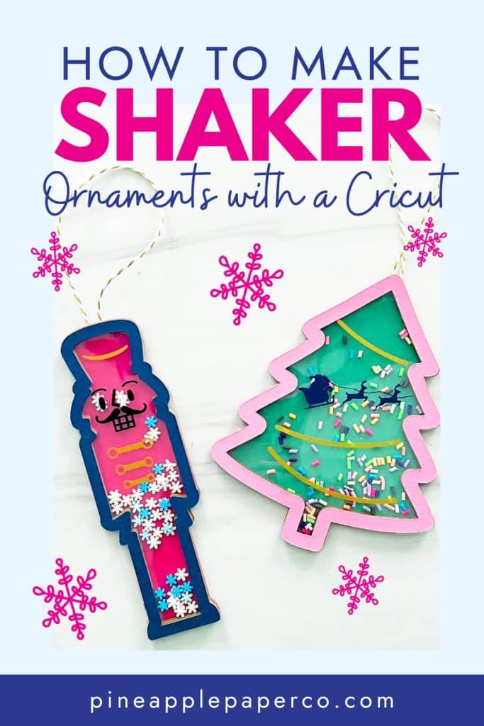 diy christmas shaker ornaments on marble background