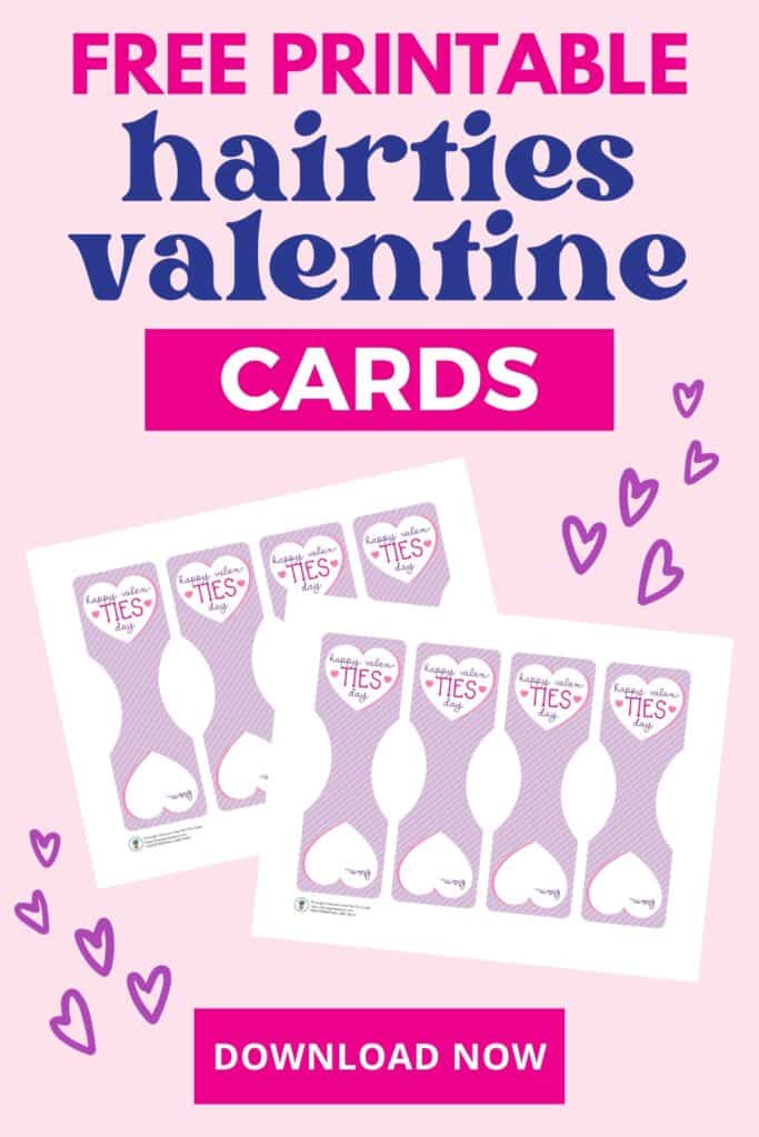 free printable hair tie valentine cards for scrunchies and hair coils and hair ties