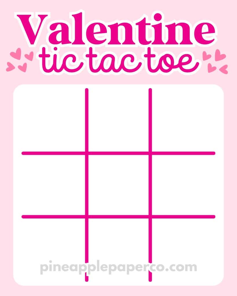 valentine tic tac toe printable card with watermark