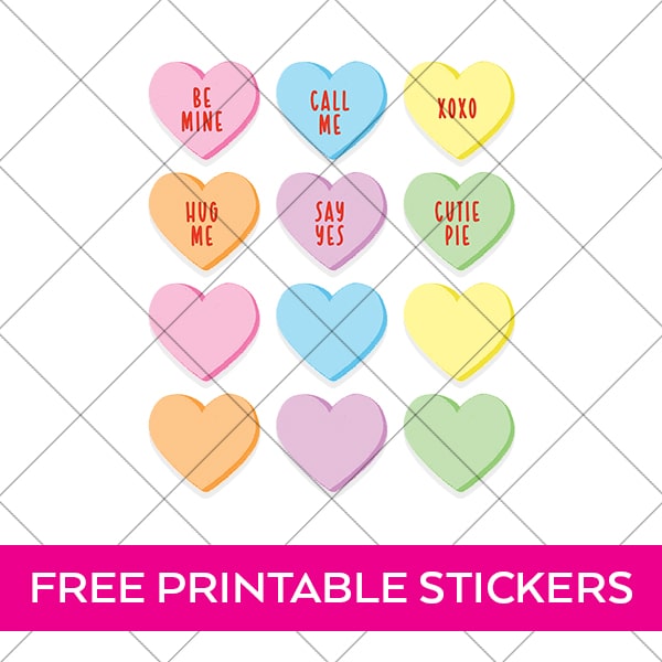 free printable conversation hearts stickers