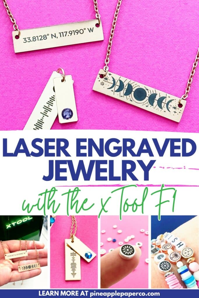 pictures of laser engraved jewelry made with xtool f1