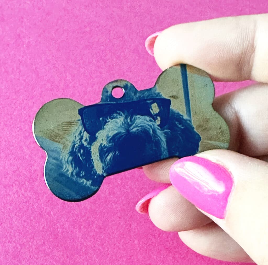 laser engraved photo dog tag