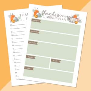 free printable thanksgiving meal plan and grocery list