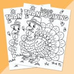 turkey coloring page printable on orange background